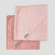 Little Bamboo Baby Hooded Towel 2PK - Dusty Rose