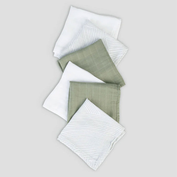 Little Bamboo Muslin Washers - Bayleaf