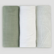 Little Bamboo Muslin Wrap 3 Pkt - Bayleaf