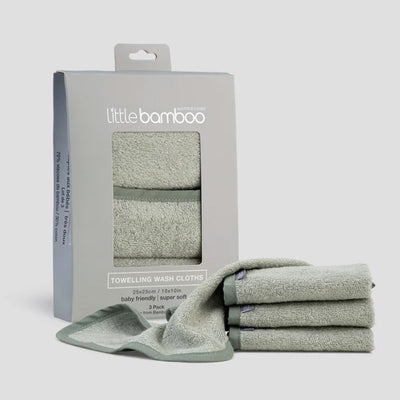 Little Bamboo Towelling Washers - Bayleaf