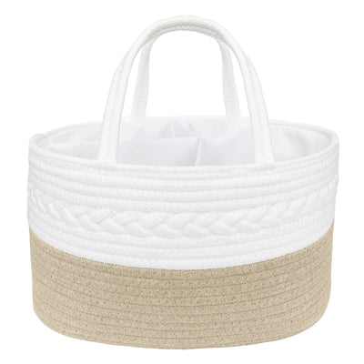 Living Textiles Nappy Caddy - Natural/White