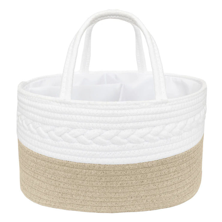 Living Textiles Nappy Caddy - Natural/White