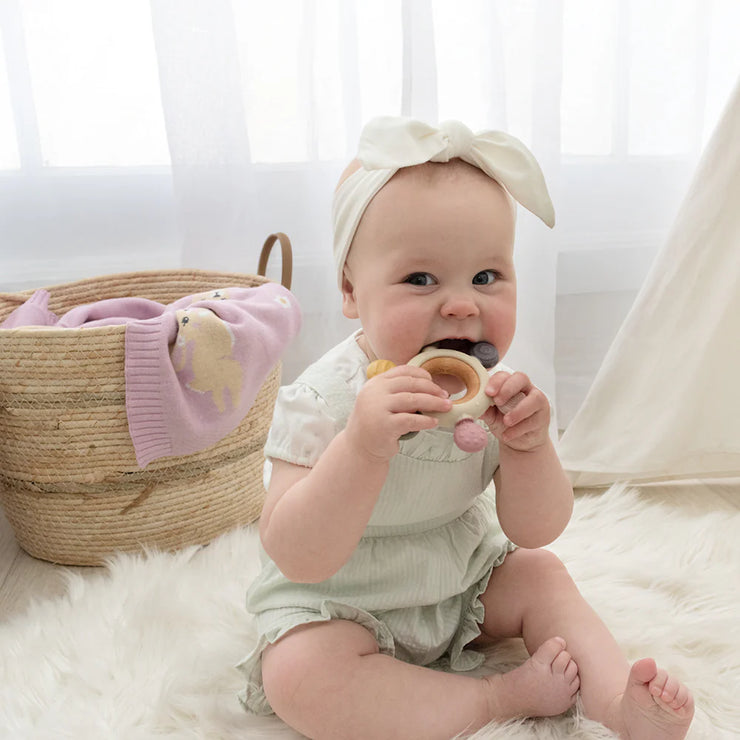 Living Textiles Multi-Surface Teething Wheel - Rose