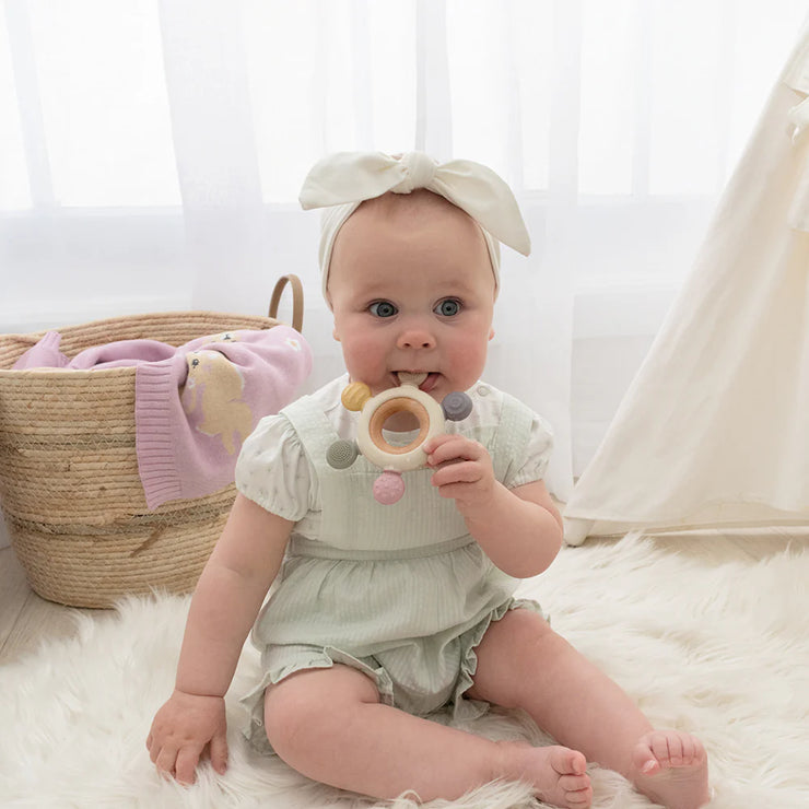 Living Textiles Multi-Surface Teething Wheel - Rose