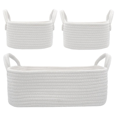 Living Textiles 3 Pc Cotton Rope Storage Set - White