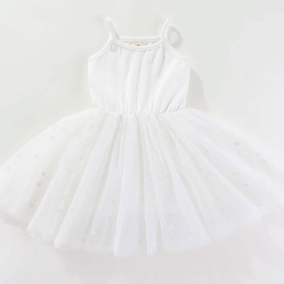 Ma Mer Valentina Tutu Dress - White Flower Dot
