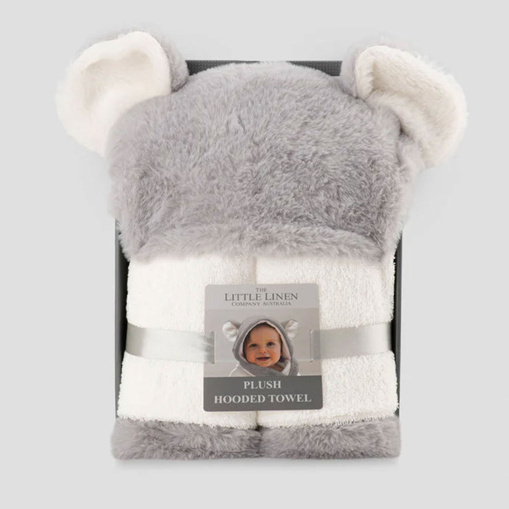 Little Linen Baby Plush Hooded Towel - Koala