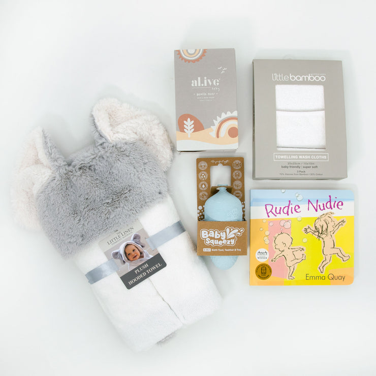 Rub-a-dub-dub Baby Hamper - Pale Grey