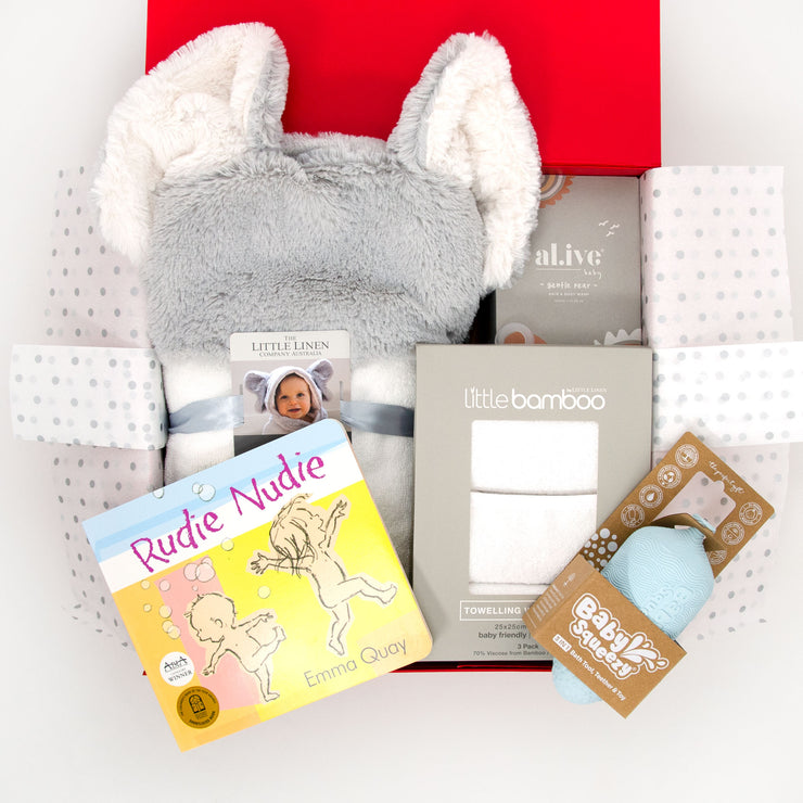 Rub-a-dub-dub Baby Hamper - Pale Grey