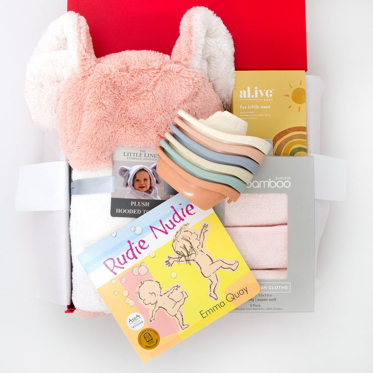 Rub-a-dub-dub Baby Hamper - Peachy Pink