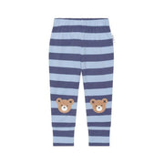 Huxbaby Furry Bear Blue Striped Leggings