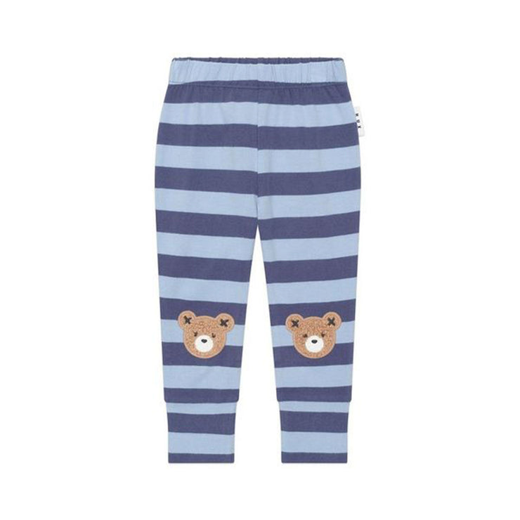 Huxbaby Furry Bear Blue Striped Leggings