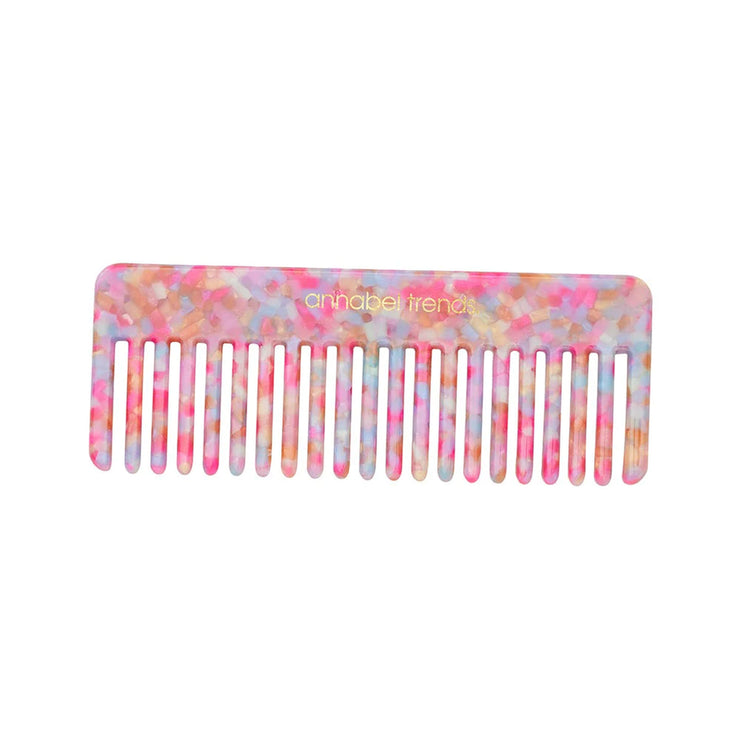 Annabel Trend Rectangle Shaped Comb - Unicorn Confetti