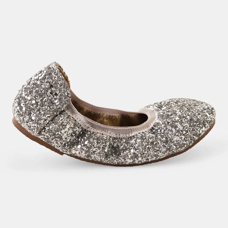 Walnut Catie Ballet Flats - Silver