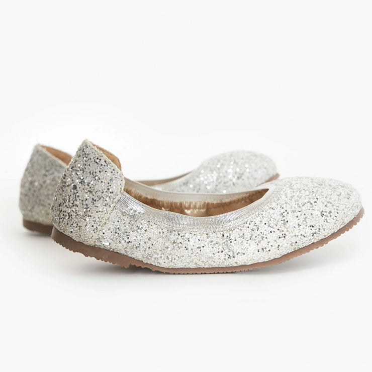Walnut Catie Ballet Flats - White/Silver
