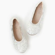 Walnut Catie Ballet Flats - White/Silver