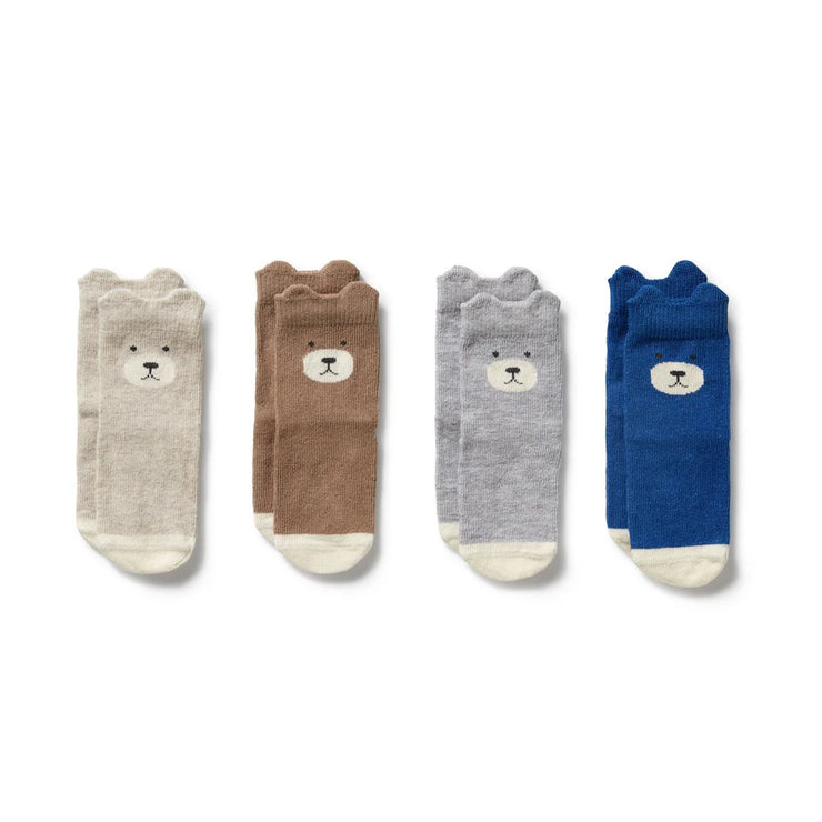 Wilson & Frenchy Blue Organic 4 Pack Baby Socks