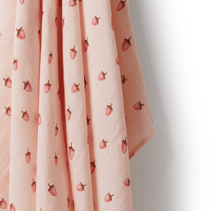 Wilson & Frenchy Muslin Wrap - Strawberry Kisses