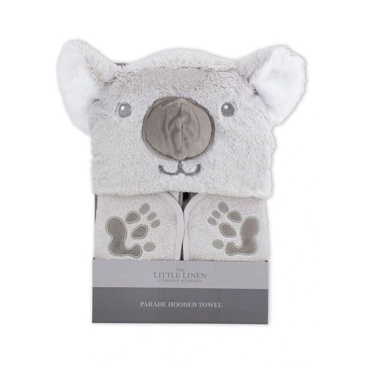 The Little Linen Company Parade Plush Hooded Towel - Cheeky Koala