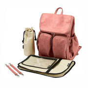 OiOi Faux Leather Nappy Backpack - Dusty Rose