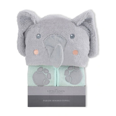 The Little Linen Company Parade Plush Hooded Towel - Starburst Elephant