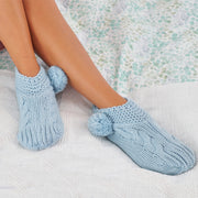 Annabel Trend Slipper Slouchy Socks - Sky