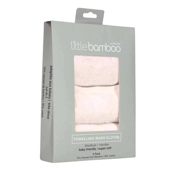 Little Bamboo Towelling Washers - Dusty Pink