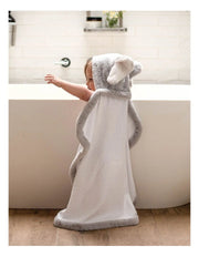 Little Linen Hooded Towel - Soft Grey