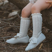 Minihaha Pointelle Knee High Socks - Cloud