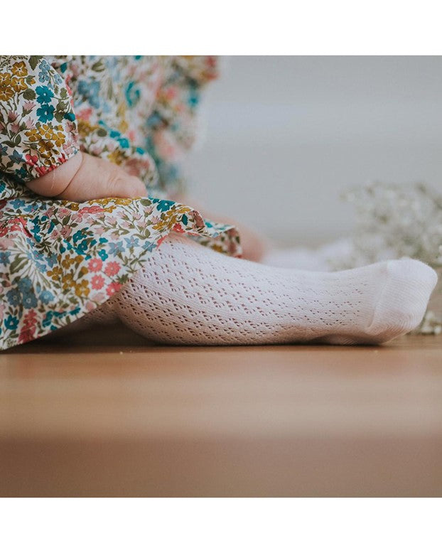 Minihaha Pointelle Tights -  Cloud