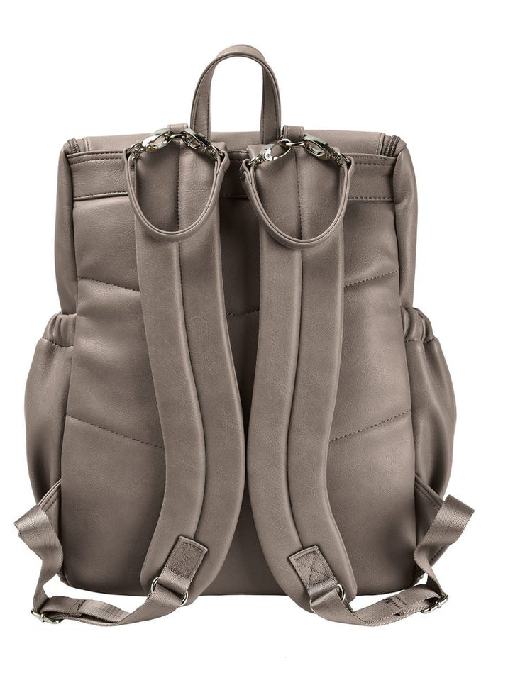 OiOi Faux Leather Nappy Backpack - Taupe