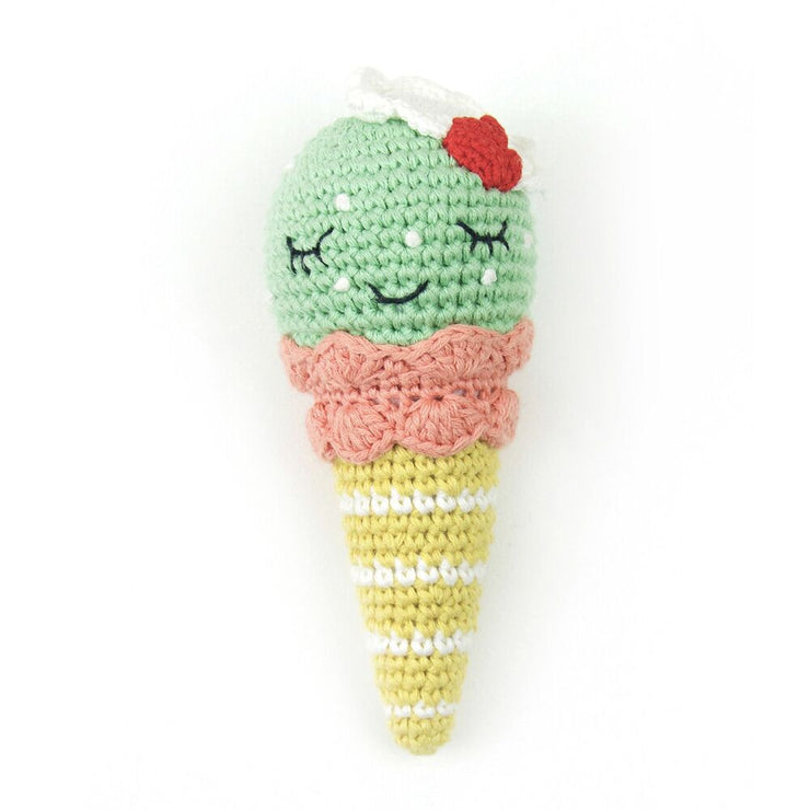 Weegoamigo Iceydream crochet baby rattle is such a novel newborn baby gift